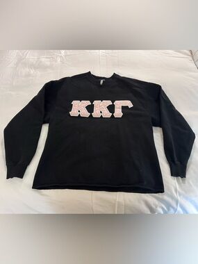 Vintage 2004 Kappa Kappa Gamma Crewneck Sweatshirt w/ Pink Appliqué Letters - L